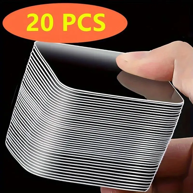 20pcs double-sided Self Adhesive tape, transparent and traceless, Adhesive Invisible, fixed storage for household items, Double Sided Tapes