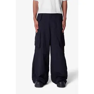 Nylon Rave Cargo Pants - Black