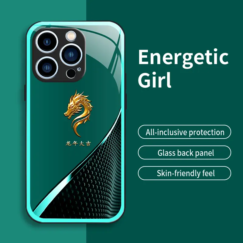 Suitable for [iPhone 15 Pro] Multi-color faucet phone case, high-value glass case, personalized business style phone case, simple new phone case-888