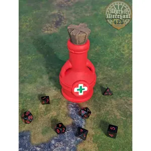 Health Potion 3D Printed Dice Jail | RPG Dice Vault | D20 Storage Box  | Player Gift - Guard Dice with Healing Magic!