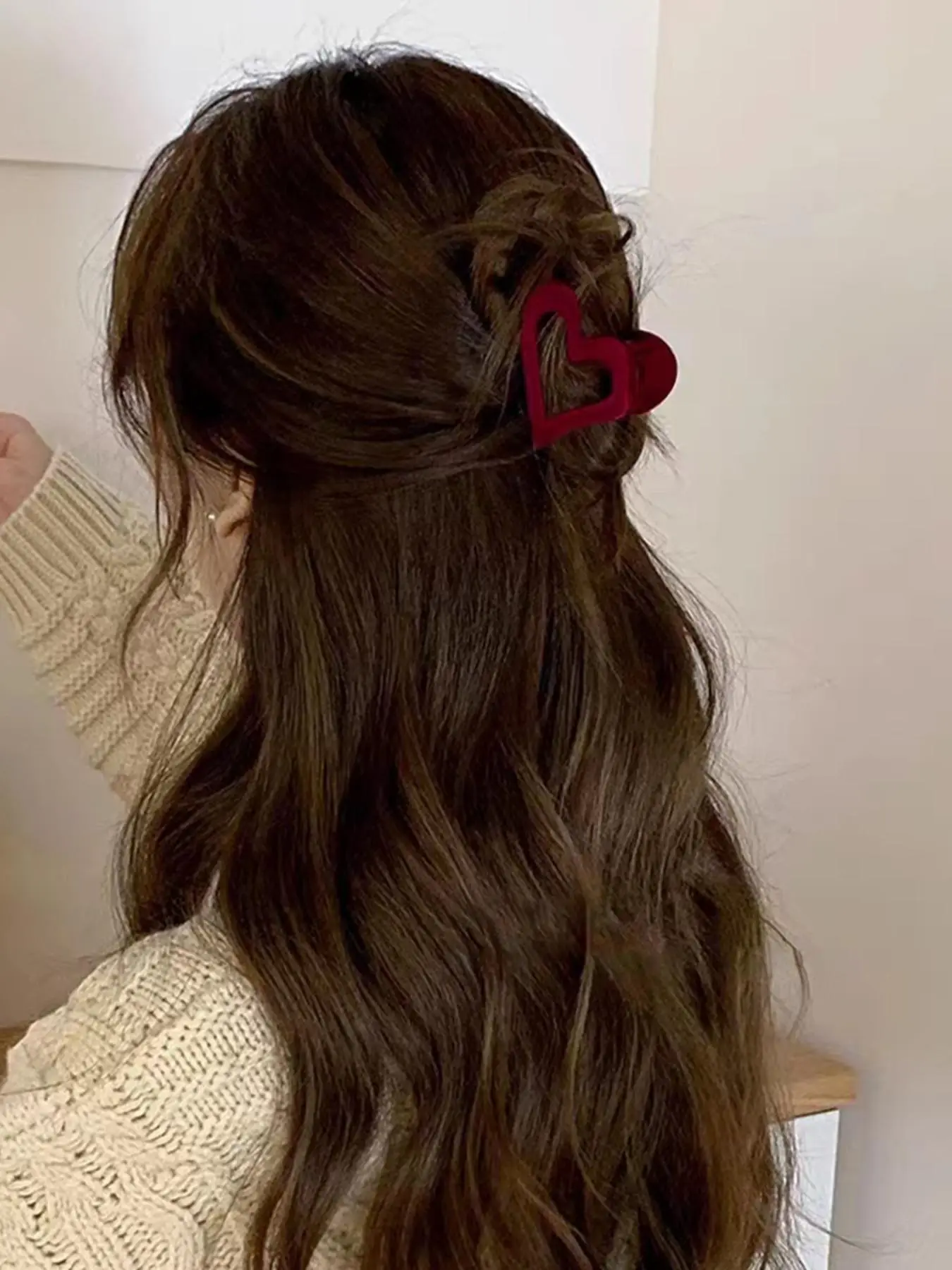 Women's Elegant Heart Design Hair Claw, Cute Trendy Hair Claw, Chic All-match Hair Accessories for Hairstyle Decor for Women & Girls