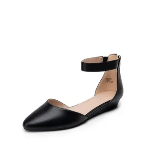 Women's Ankle Strap Ballet Flats, Elegant Pointed Toe Dress Shoes