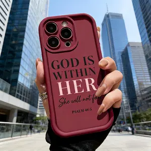 GOD IS WITHIN HER Phone CaseInspirational God Is Within Her Bible Verse Phone Case For iPhone 17 16 15 Pro Max 14 13 12 11 X Plus Air Mini For Samsung S21 S22 S23 S24 S25|Shockproof Anti Drop Protective Durable TPU Cover