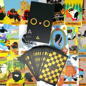 Yin Universe Tarot-Black Cat Cute Cartoon Tarot & Oracle Mystical Feline Guides -Unique Indie Tarot Deck for Beginners