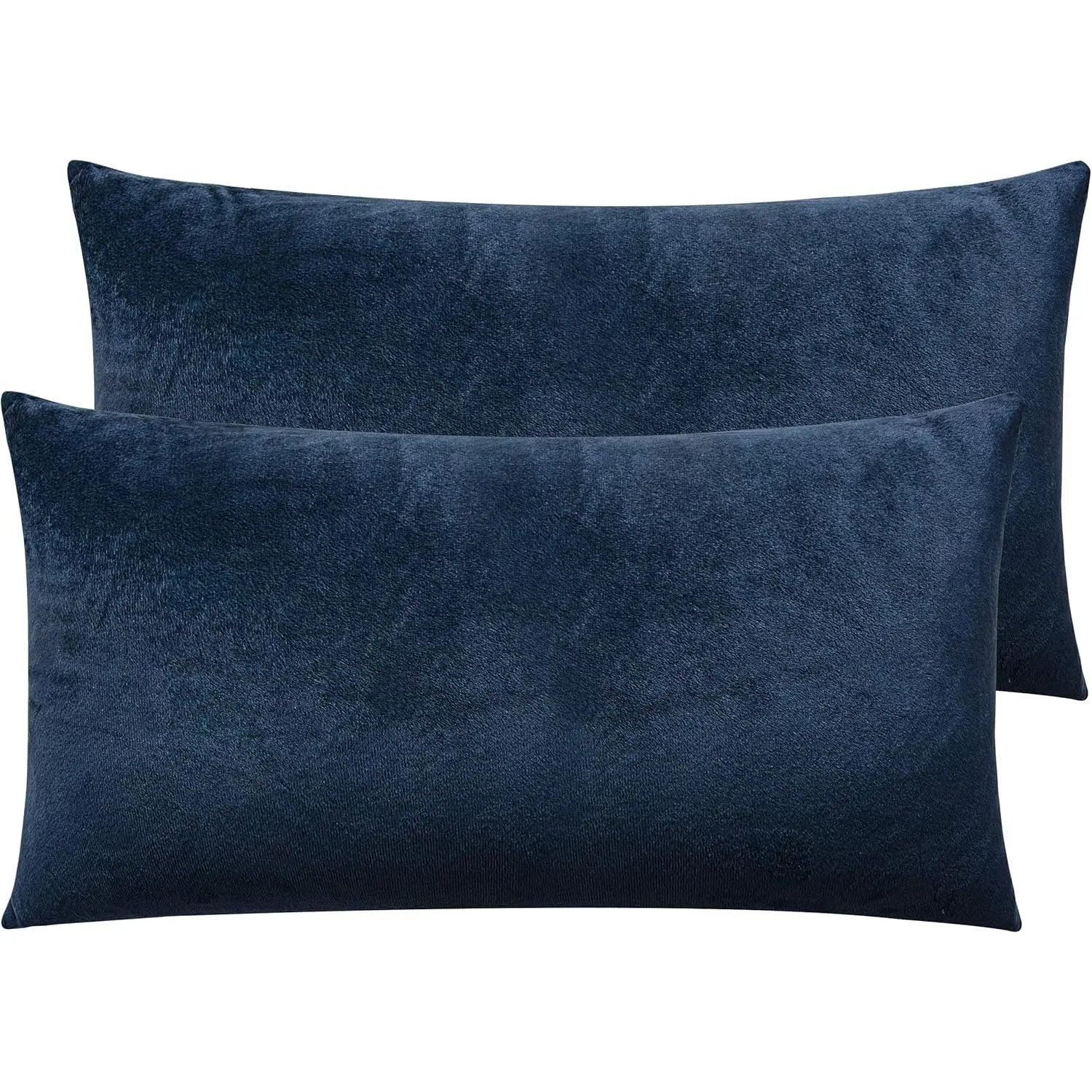 Pack Zippered elvet King Pillowcases, uper oft and Cozy Luxury Fuzzy Flannel Pillow Cases with Zipper, x Inches, Navy Blue