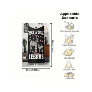 1PC, Flannel Blanket Halloween Blanket, Cute Zebra Blanket, Comfortable Blanket Couch, Bed, Blanket Blanket Women Men Travel Camping And Chair, Small Throw Blanket, Lunch Break Blanket [JIT]