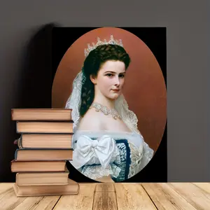 A Canvas Wall Artwork Inspired by Austrian Queen Elizabeth - Historical Theme Bedroom Decoration, Elegant Framed Print, 1.5" Thick, Unique Home Decor, Ideal Gift for Art Enthusiasts, Suitable for Ages 14+