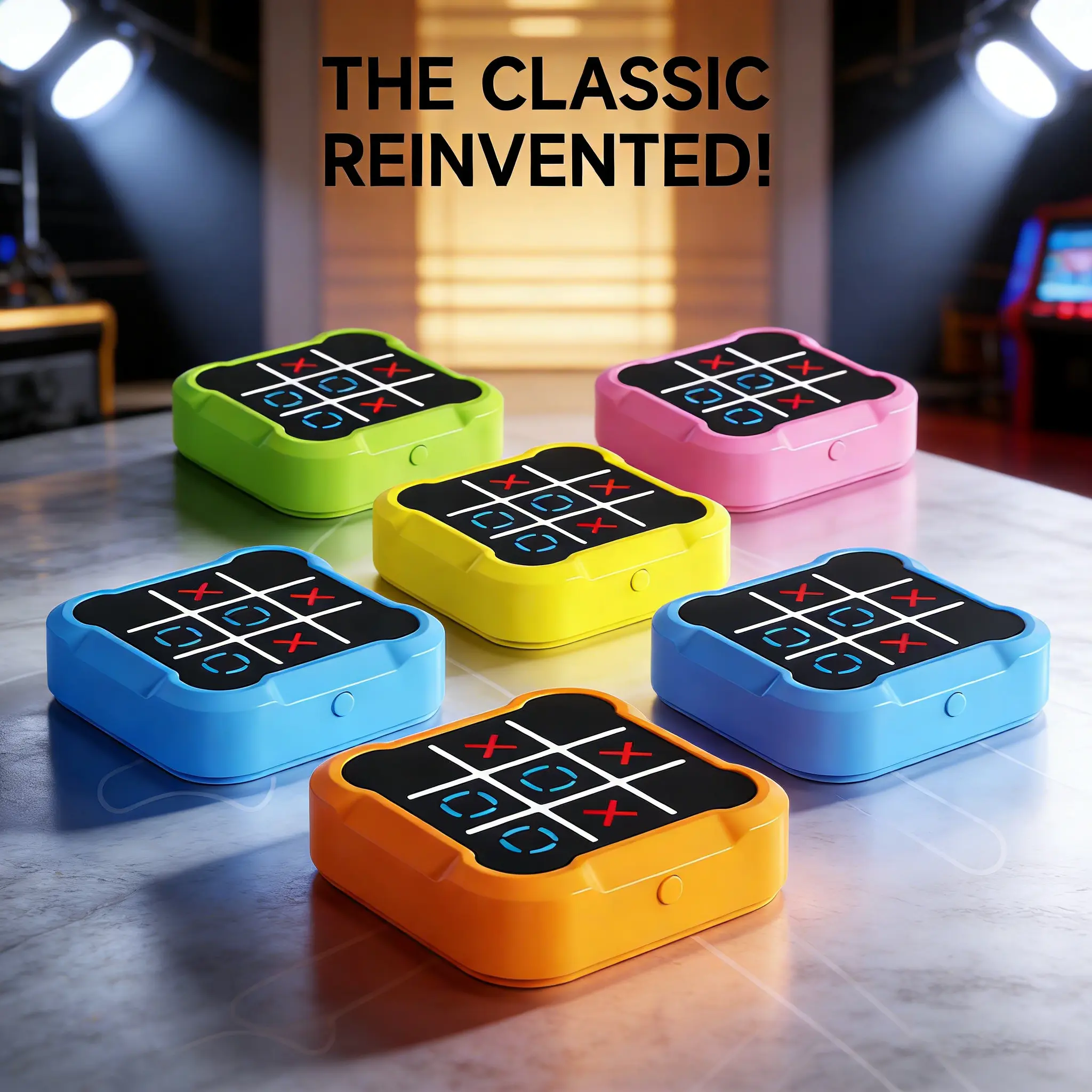 4 in 1 Smart Electronic Tic Tac Toe Game, Infinite Elimination Board Game, Memory & Whack-A-Mole Puzzle Toy, Portable Travel Educational Brain Game for Kids Adults Family Party