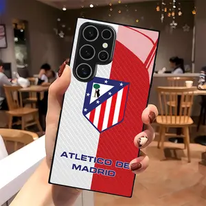Madrid Team Logo New Tempered Glass Case for Samsung S25-S20, Note20-Note10, a Series, Anti-Drop, Light Weight, Trendy Design