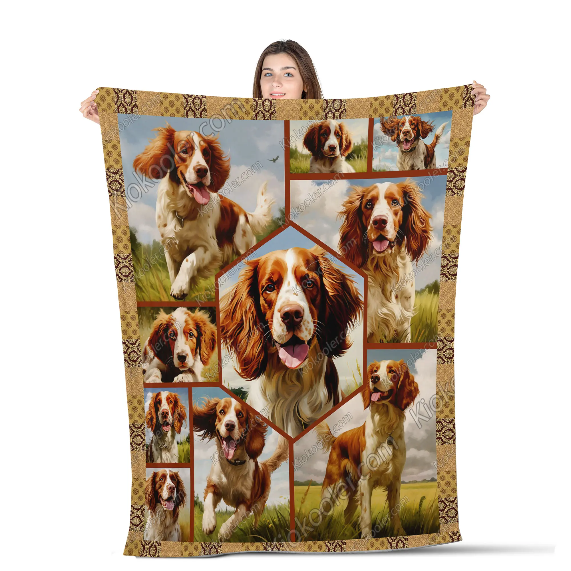 Welsh Springer Spaniel Dog Collection All Season Blanket, Welsh Springer Spaniel Dog Decor, Gifts For Dog Lovers, Sofa Throw Blanket Comfort Warmth Soft Blanket Fleece Blanket, Sherpa Blanket