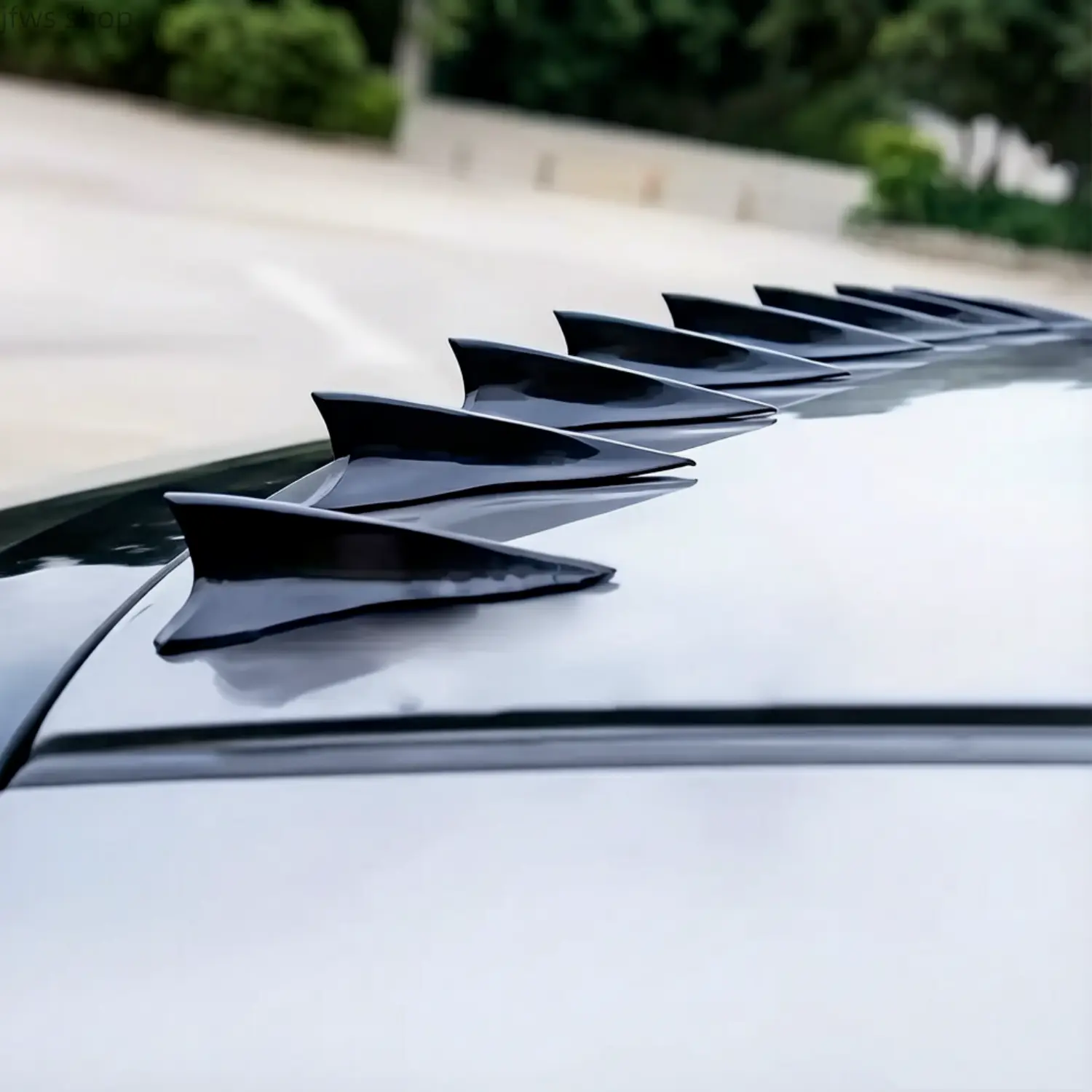 Sporty 6PCS Universal Car Roof Shark Fin Spoilers Premium Durable Lightweight ABS Material Aerodynamic Design Smooth Wind Flow Stylish Auto Exterior Modification Decor Easy Install Fit Sedan SUV Truck Sporty Vehicle Decor Accessories Automotive Decoration