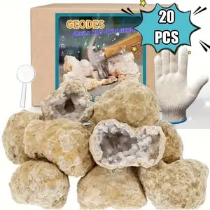 20PCS Agate Crystal Cave Fun Set Box for Kids Handmade Creative Toys Party Gifts Prizes DIY Handicrafts Jewelry Patterns Unique Crystal Gifts