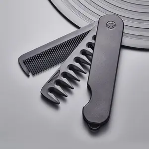 Multifunctional Men's Folding Comb, Oil Head Comb, Wide Tooth Texture Styling Comb, Portable Travel Folding Comb, Grooming Comb