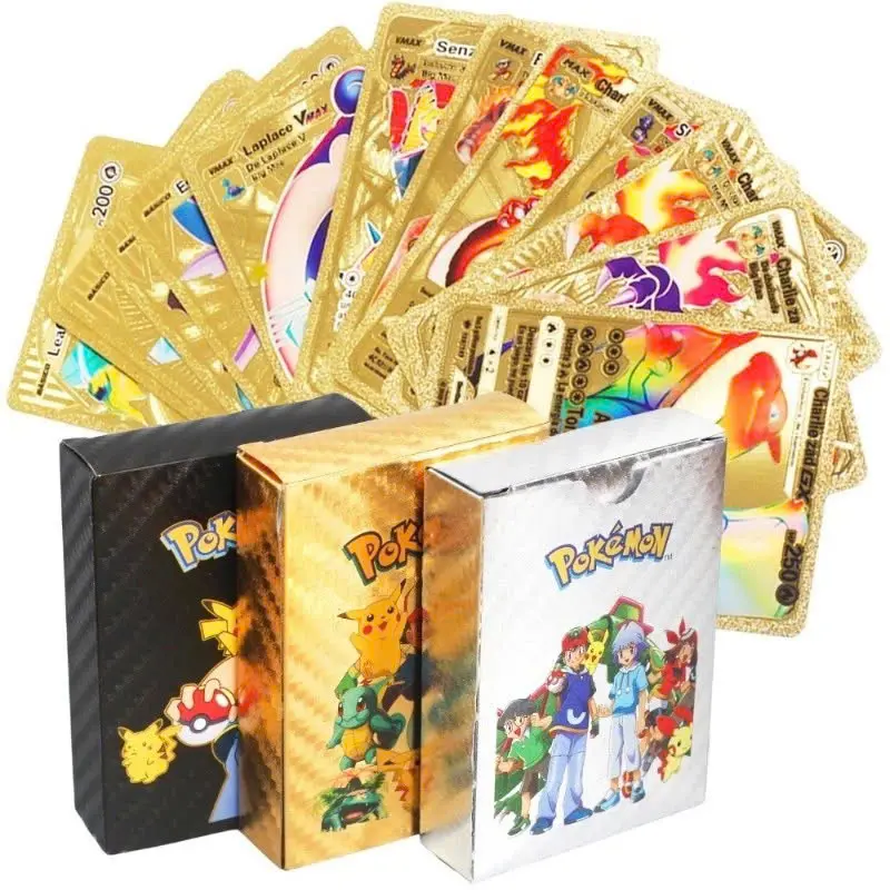 55PCS Luxury Foil Trading Cards Set – Gold, Silver, Rainbow & Black Collection