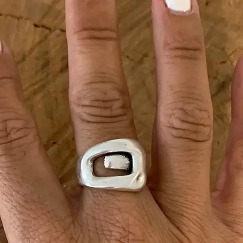 Minimalist Geometric Design Cuff Ring, Statement Ring, Bohemian Style Finger Rings for Women & Men, Fashion Jewelry for Party, Daily Decor, Trendy All-match & Exquisite Jewelry for Birthday Gift