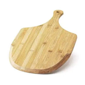 Bamboo Pizza Peel Food Safe Wooden Paddle Pizza Spatula Serving Board Bread Charcuterie Tray Baking Tool Natural Bamboo Kitchen Gift