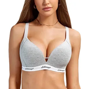 WMBras Women's Inbarely Triangle Bralette Plunge Unlined Seamless Bra No Underwire Sexy Comfortable Everyday