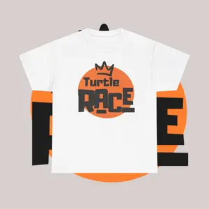 Turtle Race T-Shirt | Retro Orange Crown Graphic