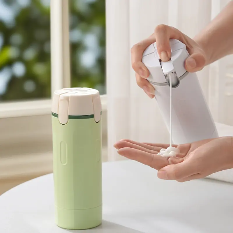 4-in-1 Leak-Free Reusable Plastic Soap Dispenser - Travel-Light Small Bottle Refill Bottle, Compact Portable Design for Bathroom Home Supplies, Cosmetic Shampoo Storage