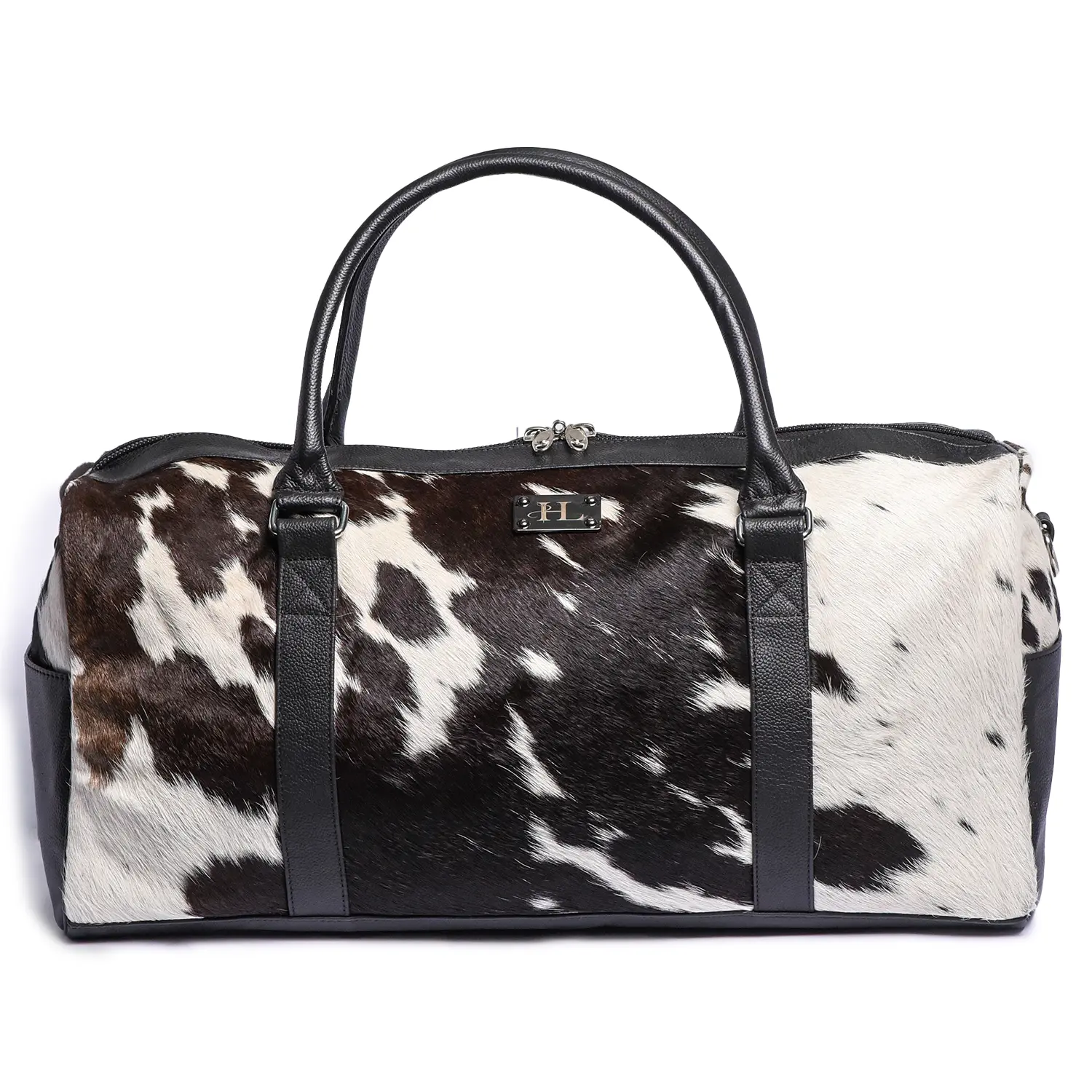 Cowhide Leather Duffle Bag – Genuine Hair On Leather Weekender Overnight Travel Bag for Women, Leather Duffle Bag for Men, Unique Gym Duffle Bag,Travel Duffle Bag, Men's Gym Bag, Women's Gym Bag, Travel Bag for Women