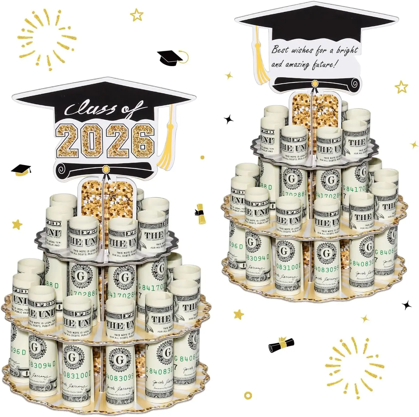 Class of 2026 Graduation Gift-Ready Holder - 1-Pack Home & Festive Party Supply for Cash Stack, Lei/Cake Wrap, Celebration Accent