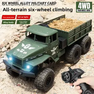 RC 4WD Military Truck 1:18 Scale Off-Road Remote Control Car for Kids 2.4GHz Army Vehicle with LED Lights & Rechargeable Battery Christmas Gift for Boys