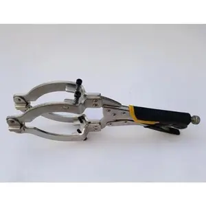 Locking C-Clamp Pipe and Tube Clamp with 4 Pads Vise Grip for Woodworking 14" Pipe Alignment 3.5" to 5" Pipe Tube Capacity
