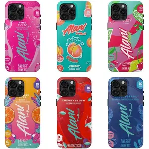 Trendy Alani Nu Energy Drink Beverage Pattern Tough Phone Case. Fun Preppy Aesthetic Heavy Duty Shockproof Protective Smartphone Cover for iPhone 17 Pro Max 16 Air 15 14 13 12 11. Unique Fan Accessory.