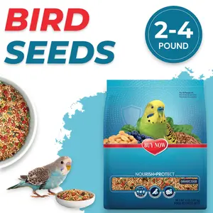 Fortified Parakeet Food with Superfoods, Prebiotics & Omega-3 for Digestive Health and Vibrant Feathers - 2 or 4 Pound Bag
