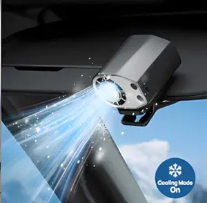 Car Clip-On Fan with LED Display, 360° Rotatable Personal Cooling Fan, USB Rechargeable Adjustable Speed Fan, Long Battery Life for Daily Use & Party Activity Supplies