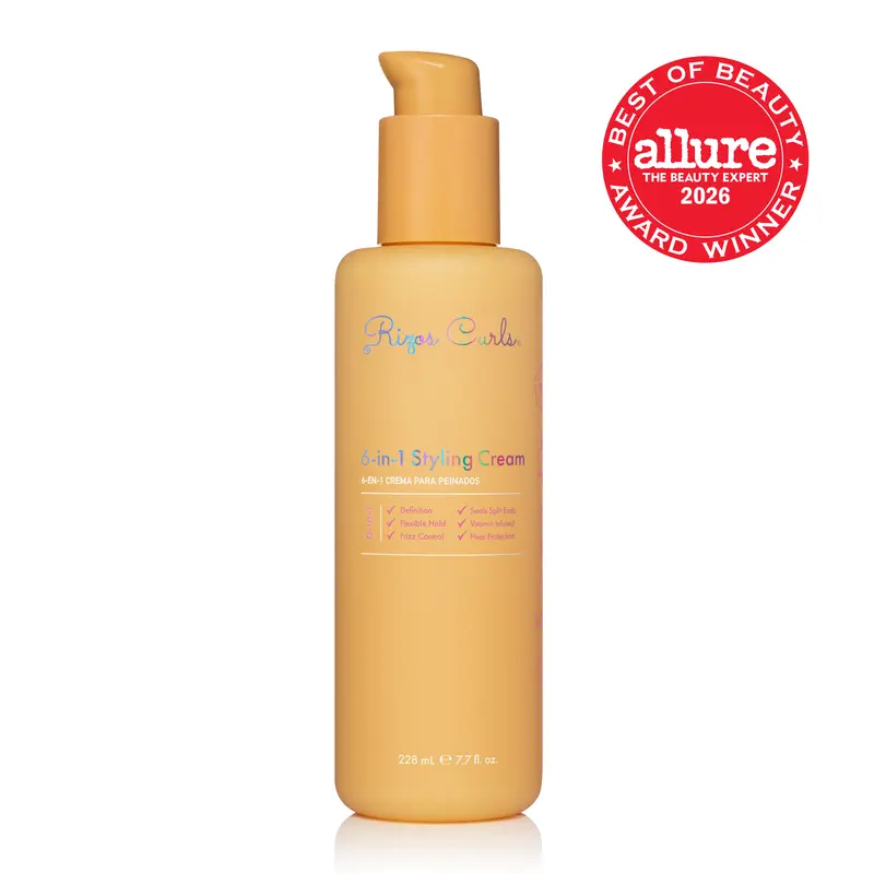 Rizos Curls 6-in-1 Styling Cream for definition, flexible hold, heat protection, frizz control, seals split ends