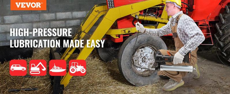 VEVOR Cordless Grease Gun, TikTokShopBlackFriday, 20-Volt, 10,000 PSI, 39" Long Hose, Electric Grease Gun Kit Professional High Pressure Battery Powered Grease Gun with Carrying Case, Battery and Charger Included, Black VEVOR Cordless Grease Gun, TikTokShopBlackFriday, 20-Volt, 10,000 PSI, 39" Long Hose, Electric Grease Gun Kit Professional High Pressure Battery Powered Grease Gun with Carrying Case, Battery and Charger Included, Black