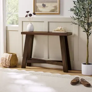 Walker Edison WECOL26OS1DB1 Modern Farmhouse Rustic Solid Wood 40 in. Console Table - Espresso