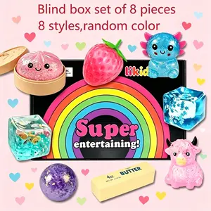 8-Piece Malt Sugar Stress Relief Squishy Set, Creative Slow-Return Squishies, 8 Styles, Party Gift, Fun and Relaxing Toy