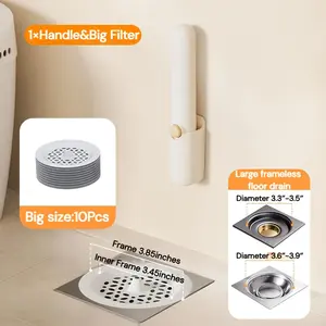 Disposable Drain Covers Kit 10pcs for Floor Kitchen Bathroom with Pick-up Tool Storage Box Anti-clogging Sink Strainer Home Goods