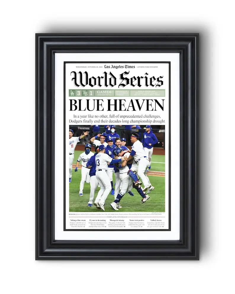 [Unframed] 2020 Los Angeles Dodgers BLUE HEAVEN World Series Champions  Poster