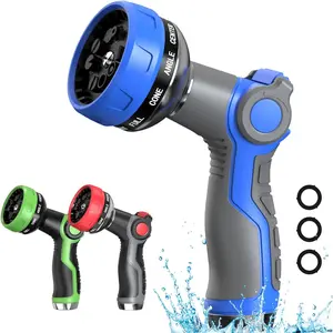 Hose Nozzle 10 Adjustable Patterns Garden Hose Nozzle  High  Water Hose Nozzle with Thumb Control Design Hose Sprayer Nozzle for Garden & Lawns Watering, Cleaning, Pets &  Washing