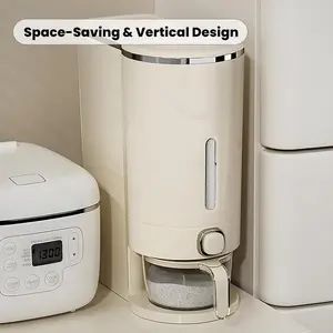 UFORU insect-proof airtight Rice Dispenser with Measuring Cups - Moisture-Resistant Plastic, Airtight Grain Storage Container for Soybeans, Corn & Cereals,pet food,cat food,dog food,suitable for kitchen and food storage room