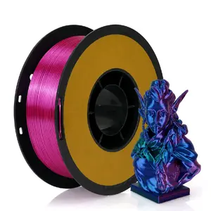 Silk Tri-Color (Red, Blue, Green) PLA 3D Printer Filament, 1KG, 1.75MM Diameter