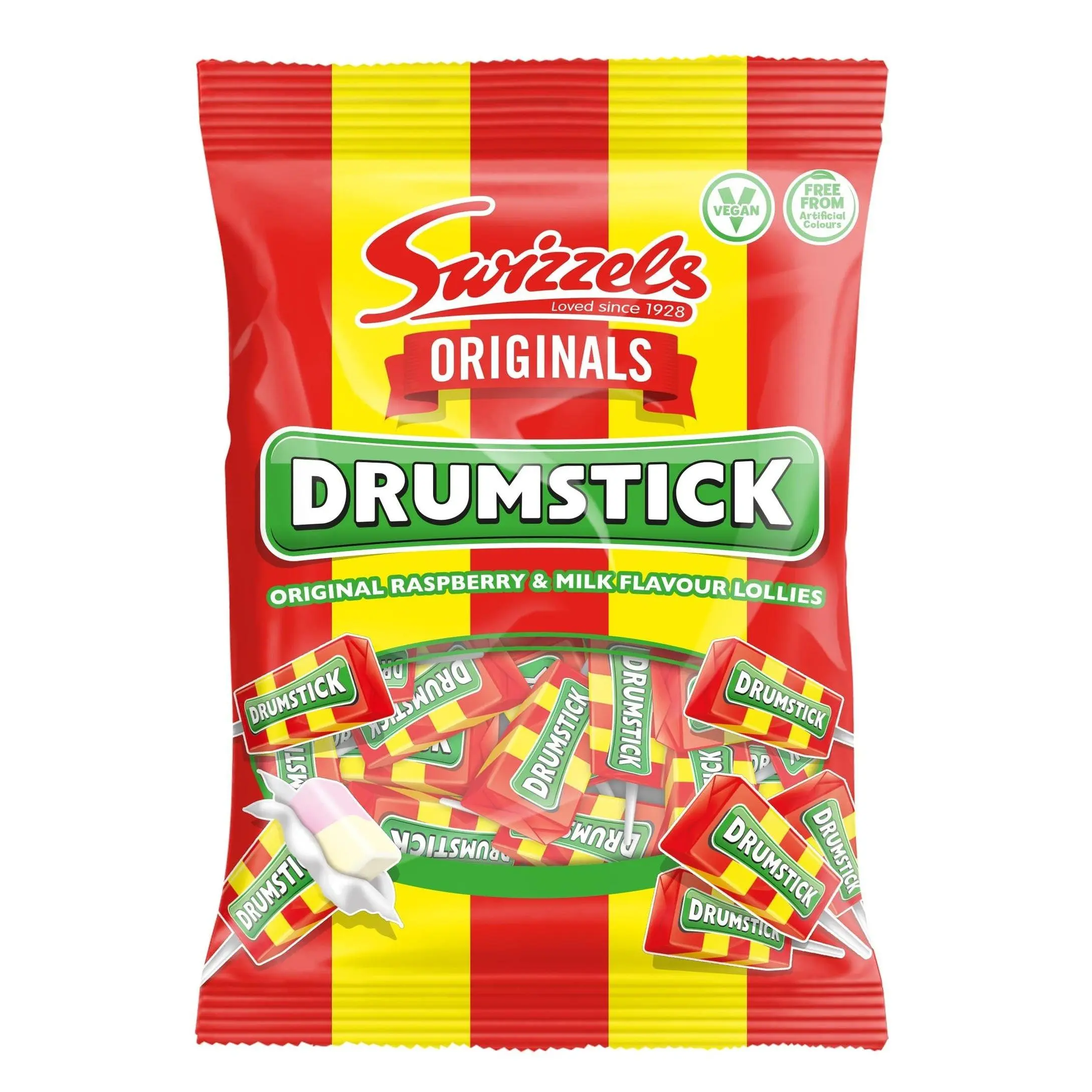 Swizzels UK Original Drumstick Candy Soft Lollipops 120g 12ct Tray