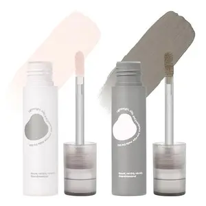 HOSAILY 2 Pcs Cool Toned Grey Contour and Highlighter Stick, Cold Gray Cream Bronzer Blendable & Smooth Matte Finish, Long Lasting Face Shaping Contour Illuminator Brightening Makeup