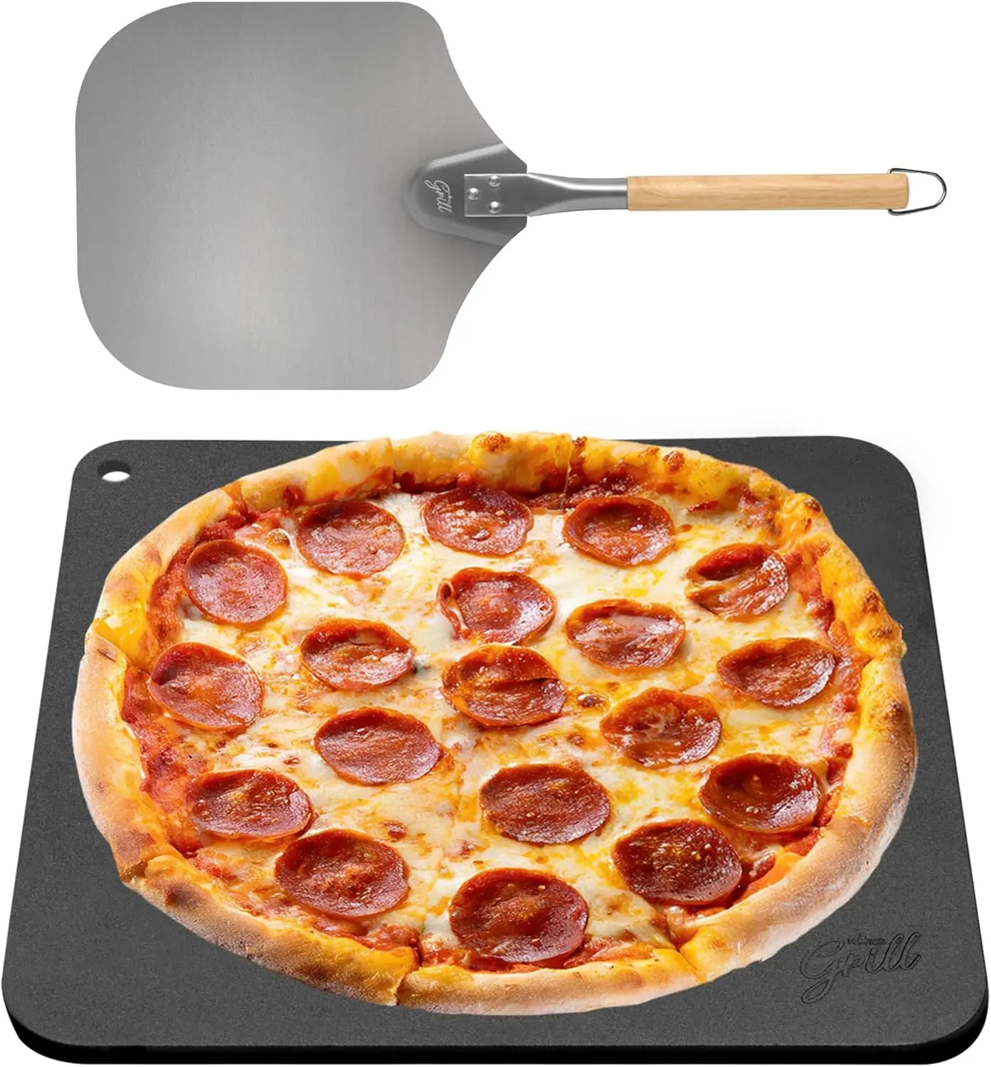 Hans Grill Square Pizza Stone | XL 1/4" Thick Square Conductive Metal Baking Steel for Oven and BBQ Cooking Pizzas