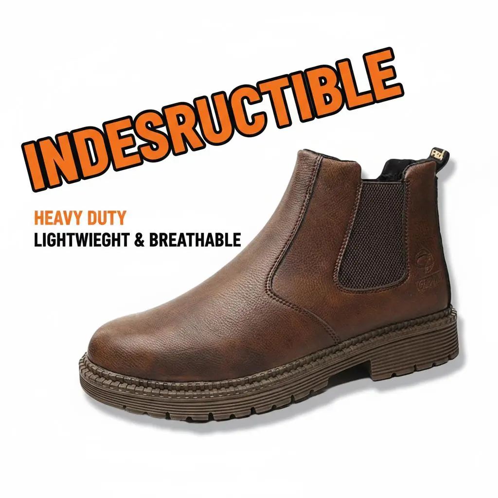 Splash Resistant Work Shoes Unisex, Waterproof Safety Sneakers, Anti Slip, Puncture Proof and Smash Resistant for Construction, Yard Work and Workshop Use