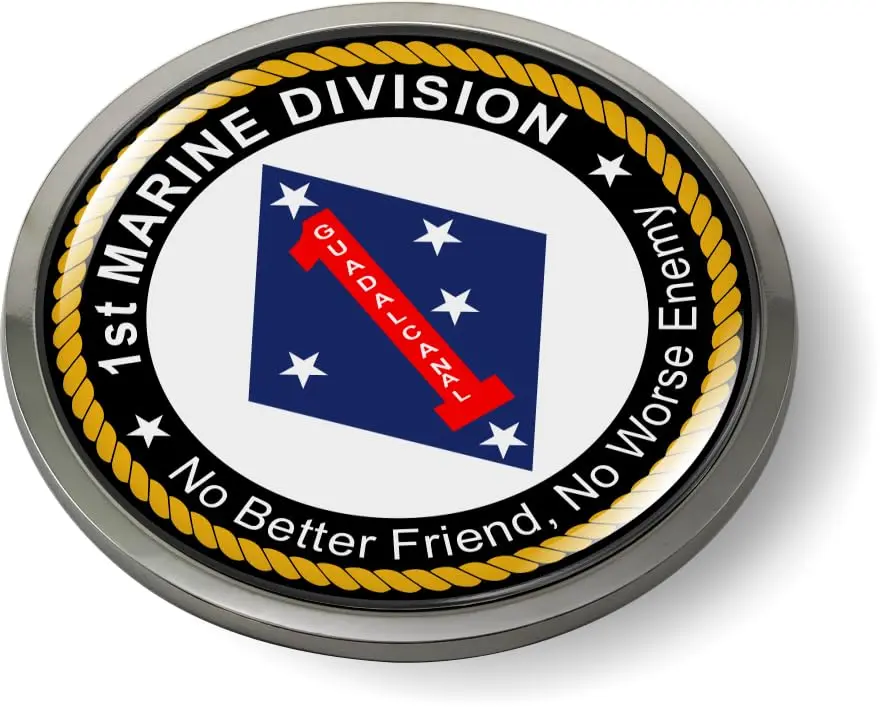 Officially Licensed USMC 3D Dome Finish Car Emblem Badge Sticker - Weather Resistant, Long Wearing, Universal Patriotic Accessory for Vehicles, Lockers, Flasks, Urns