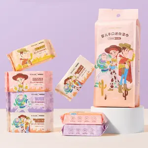 MINISO x Disney Toy Story Mini Wet Wipes (8 Packs x 8 Sheets) | Cute Portable Travel Cleansing Wipes for School, Travel & Daily Use