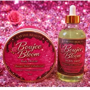 Boujee Bloom Body Drizzle & Drip Set - Hydrates Softens Leaves a Glow - 8 oz Each
