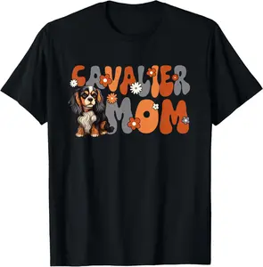 Cavalier King Charles Spaniel Groovy World's Best Cavalier T-Shirt Pure Cotton Graphic Tees Menswear Top: Gifts for Men & Women