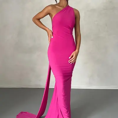 hot pink bodycon maxi dress Hot Pink Bodycon Maxi Dress