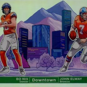Divy Spot For Bo Nix / John Elway 2024 Optic #13 Downtown Duos /(SSP)
