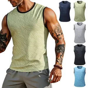 Men’s 3-Pack Sleeveless Workout Shirts, Quick Dry Athletic Tank Tops, Lightweight Gym Running Basketball Muscle Tees, Zebra Print Activewear for Men